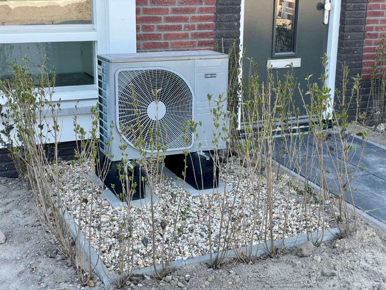 An HVAC system sits outside a home.